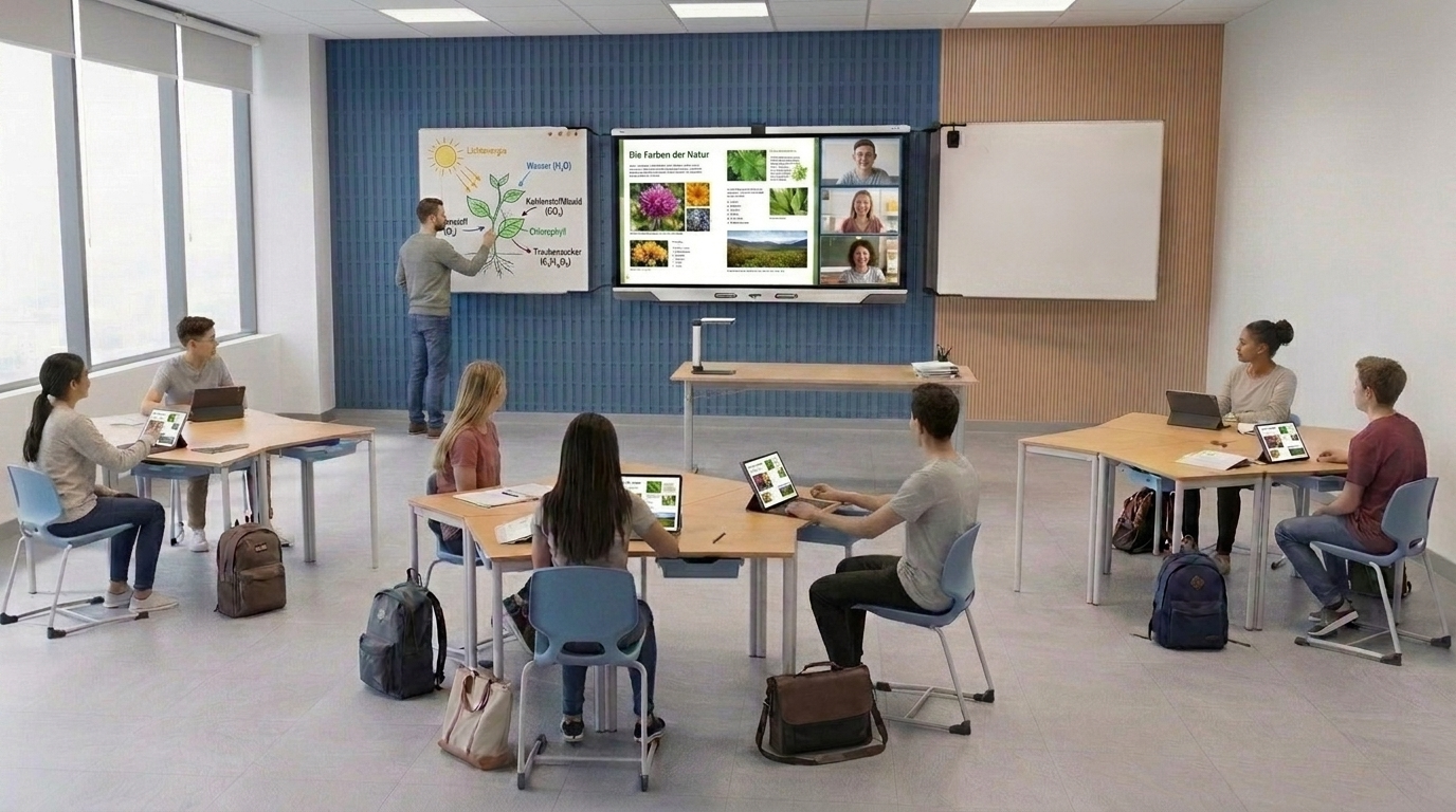 Lehrkraft exportiert und organisiert Inhalte direkt am SMART Board