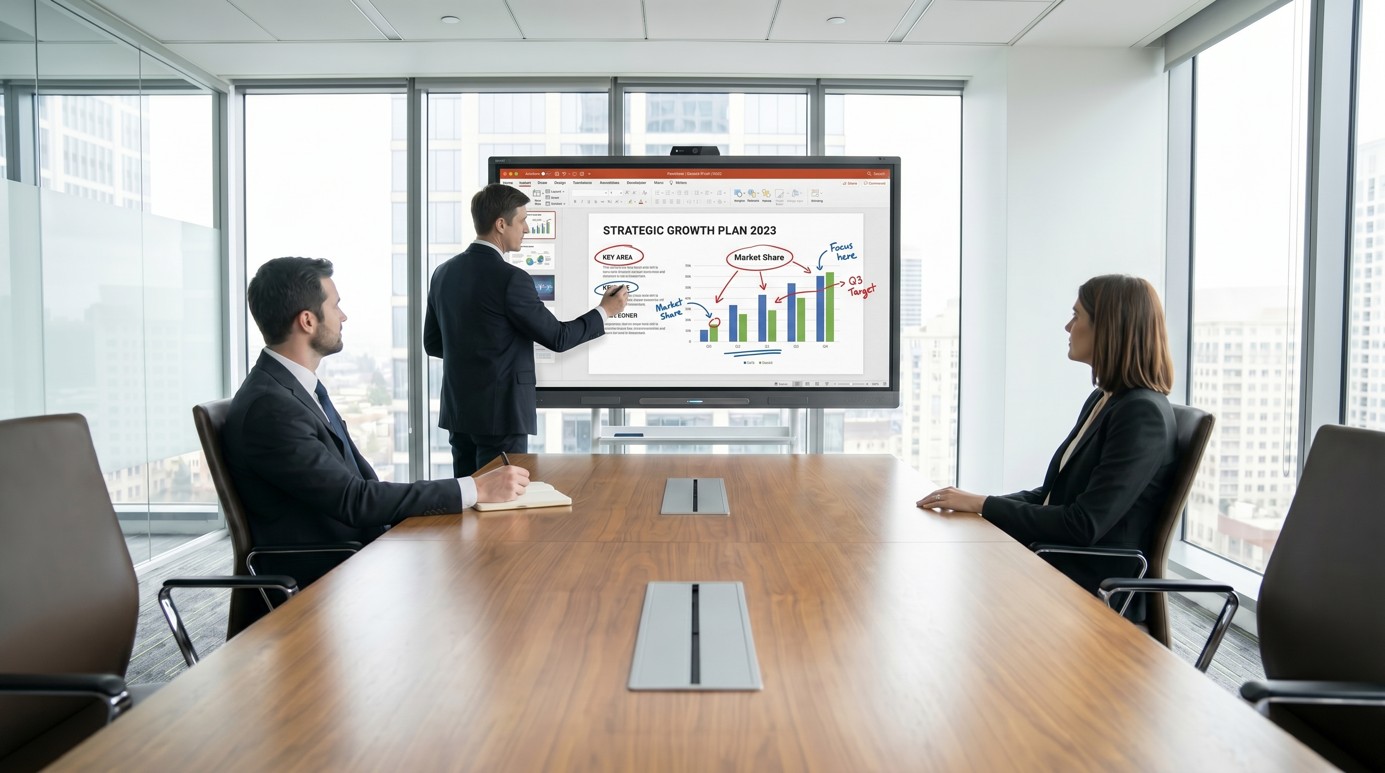 Mehrere Nutzer arbeiten gleichzeitig am SMART Display